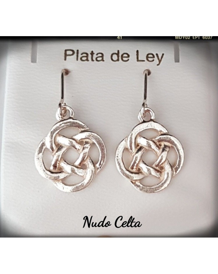 pendientes plata de ley nudo celta