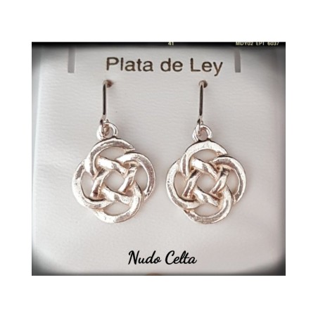 pendientes plata de ley nudo celta