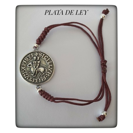 colgante caballeros templarios plata de ley pulsera