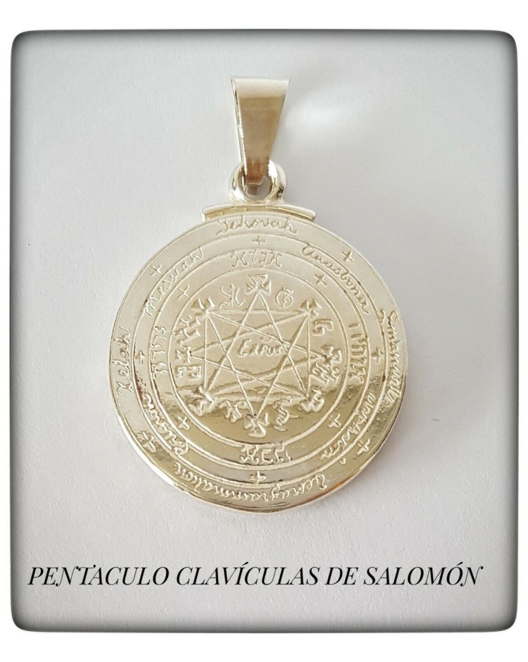 pentáculo claviculas de salomón plata de ley colgante