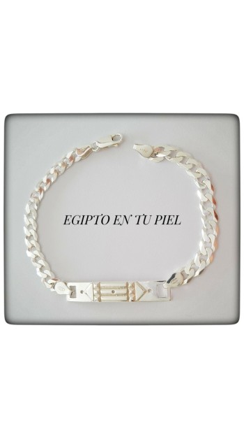 pulsera atlante plata de ley egipto pulsera cuero cadena esclava