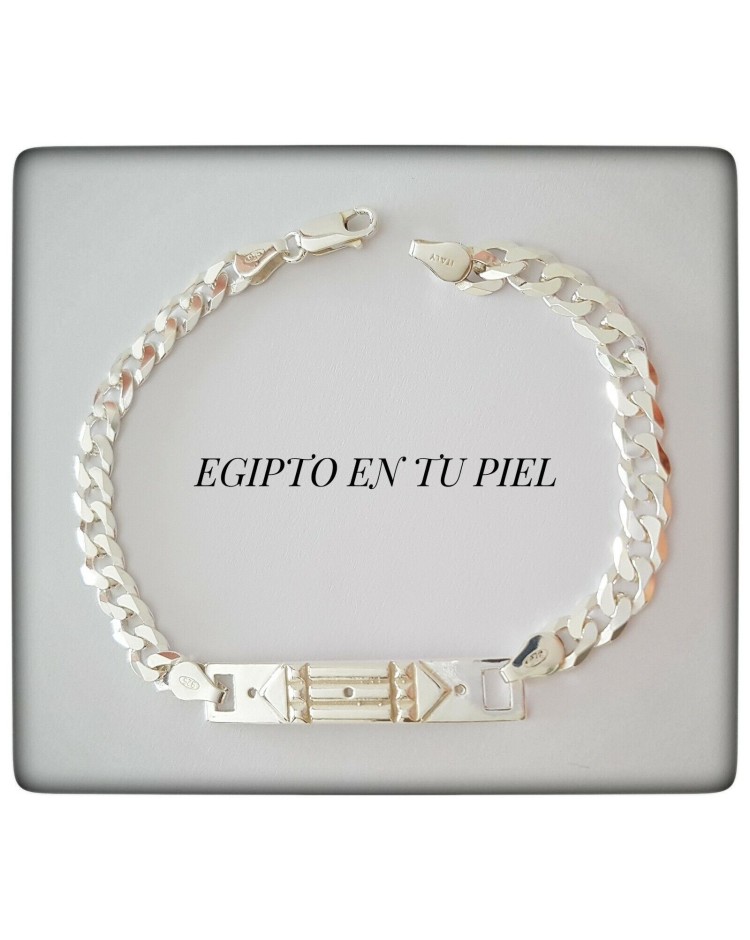 pulsera atlante plata de ley egipto pulsera cuero cadena esclava