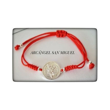 arcangel san miguel pulsera hilo medallon