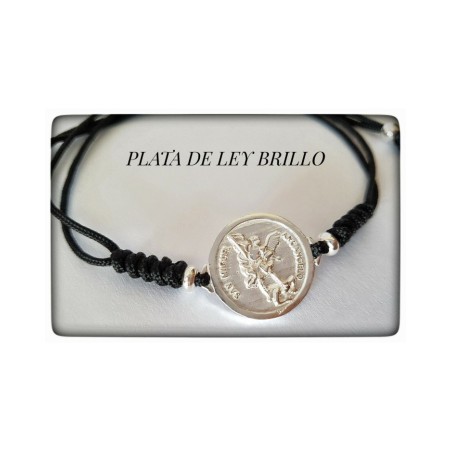 arcangel san miguel pulsera hilo medallon