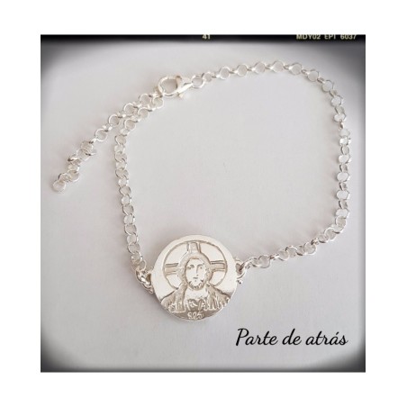 pulsera plata de ley san judas tadeo medalla