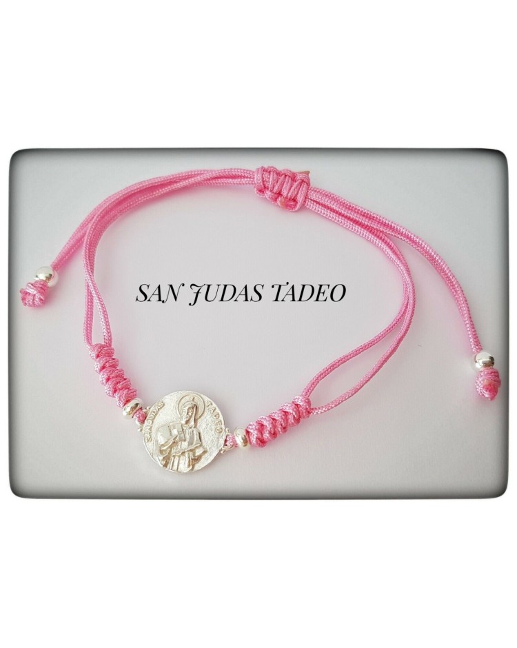 pulsera con medalla san judas tadeo en plata de ley