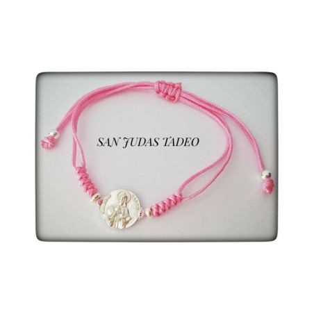 pulsera con medalla san judas tadeo en plata de ley