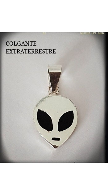 alien ufo extraterrestre plata de ley colgante