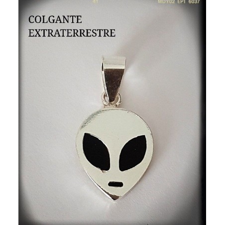 alien ufo extraterrestre plata de ley colgante