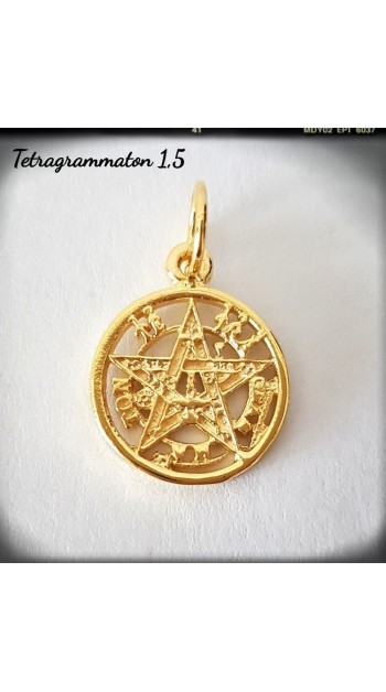 tetragrammaton plata colgante oro pentagrama esotérico