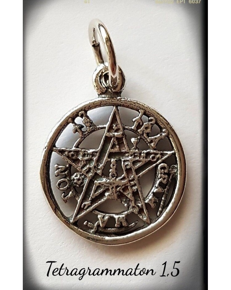 tetragrammaton plata colgante oro pentagrama esotérico