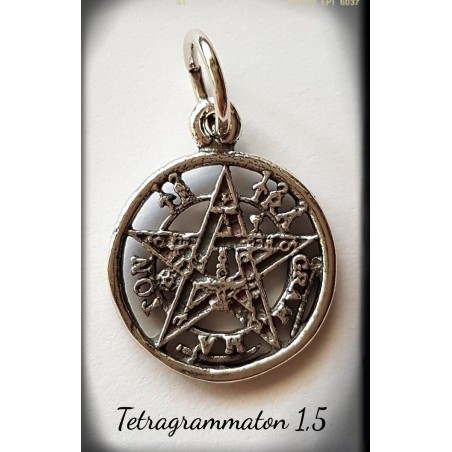 tetragrammaton plata colgante oro pentagrama esotérico