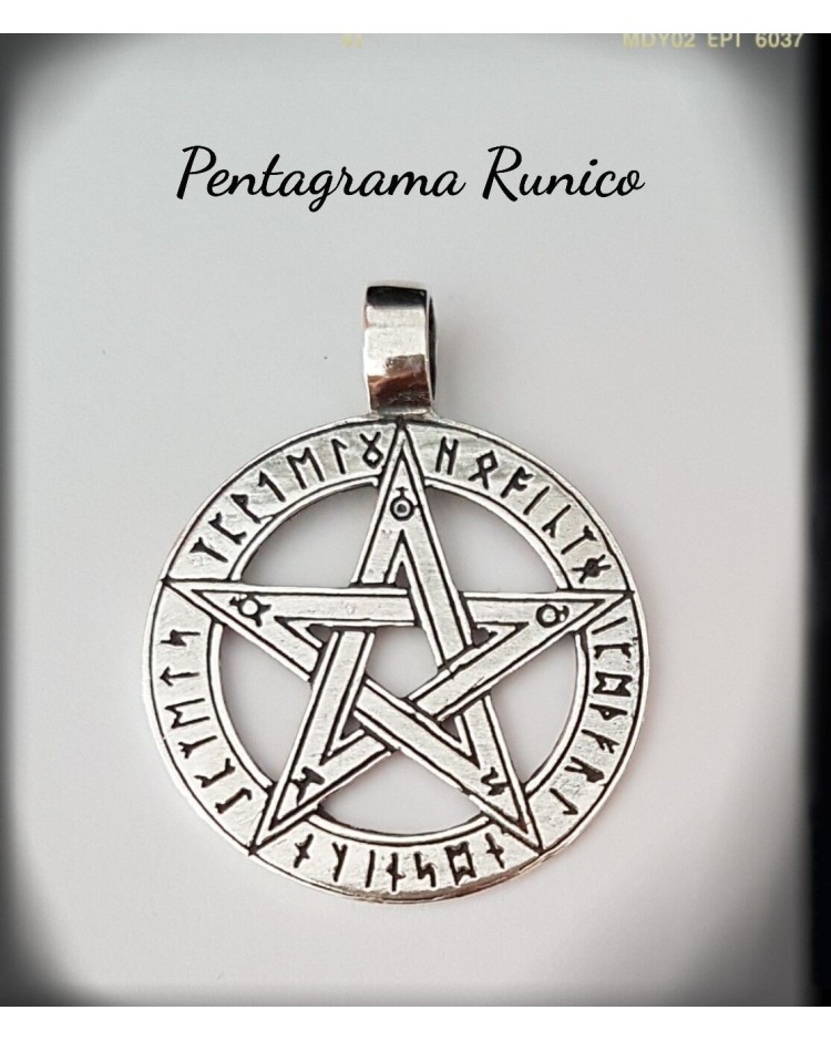 pentagrama runas vikingo colgante plata