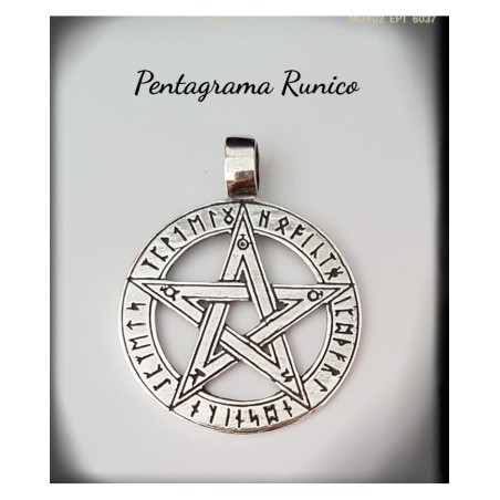 pentagrama runas vikingo colgante plata