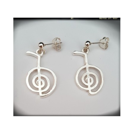 CHO KU REI PENDIENTES REIKI SILVER PLATA DE LEY CHO KU REI