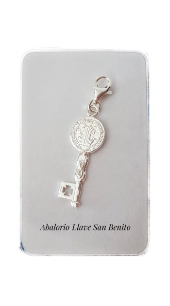 abalorio para pulsera san benito plata de ley llave san benito