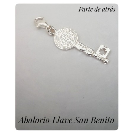 abalorio para pulsera san benito plata de ley llave san benito