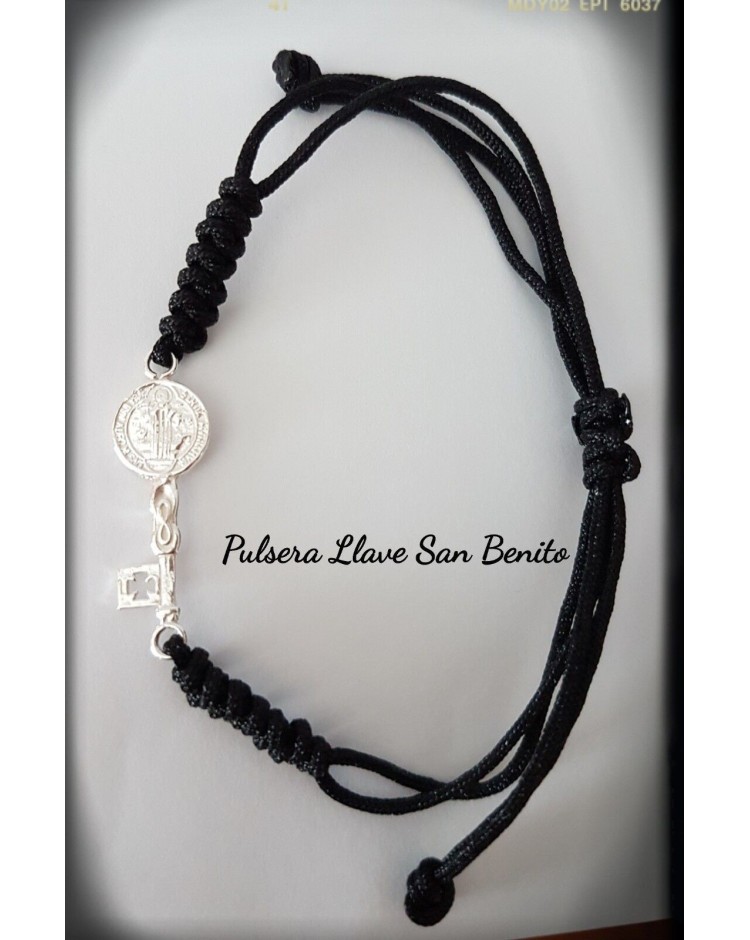 pulsera llave san benito plata de ley