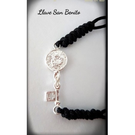 pulsera llave san benito plata de ley