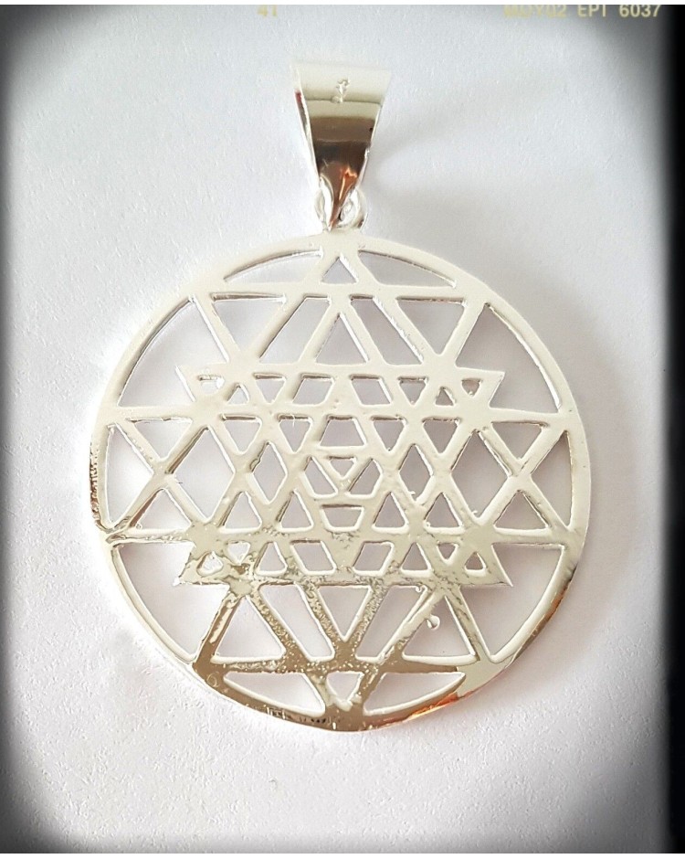 sri yantra colgante plata