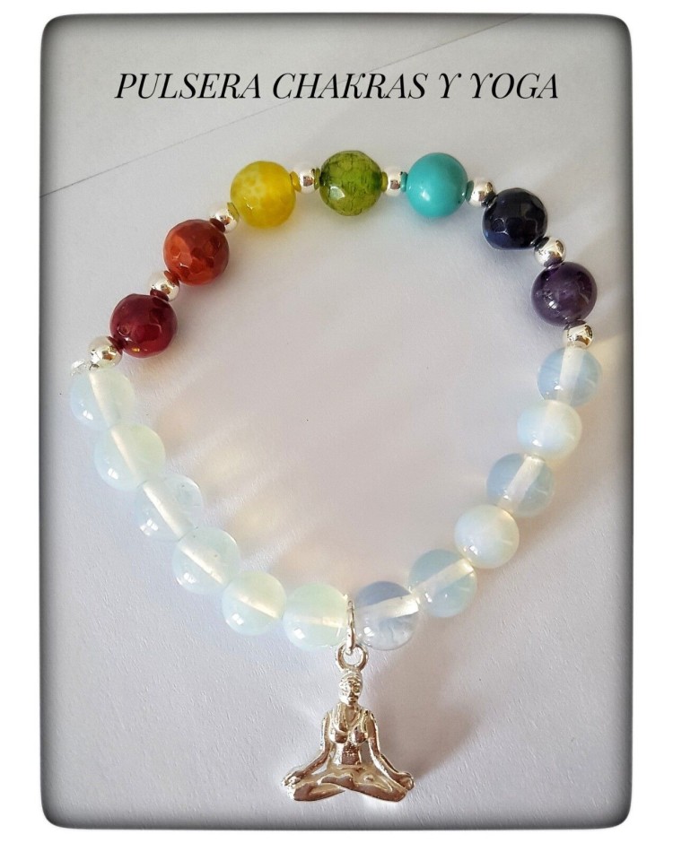 yoga meditacion pulsera plata chakras