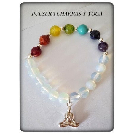 yoga meditacion pulsera plata chakras