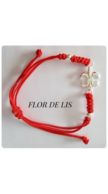 pulsera flor de lis plata colgante chakras