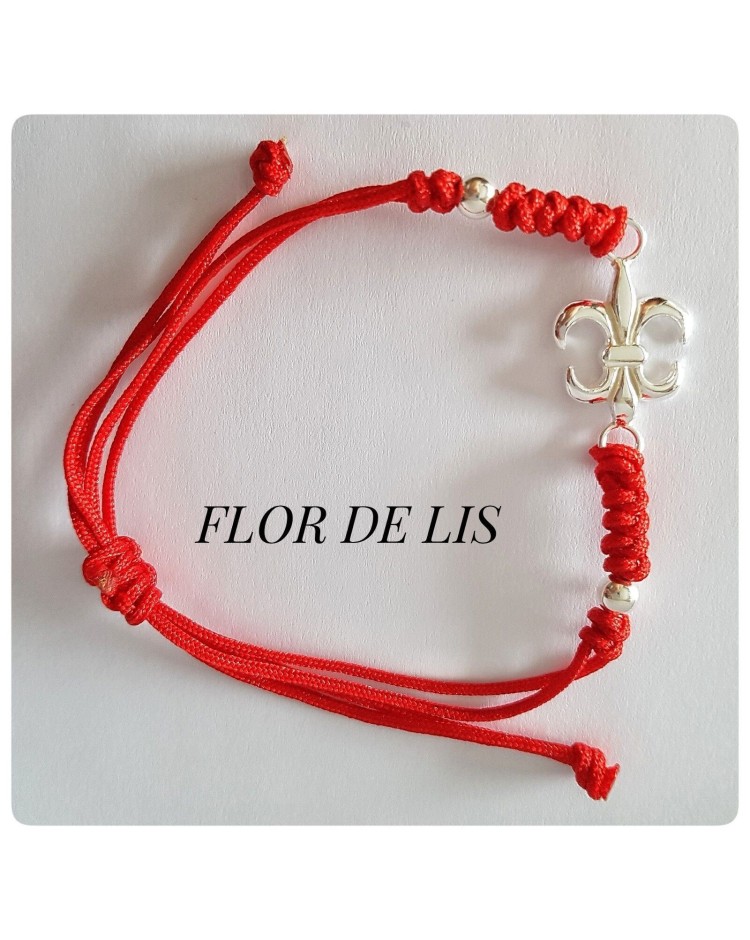 pulsera flor de lis plata colgante chakras