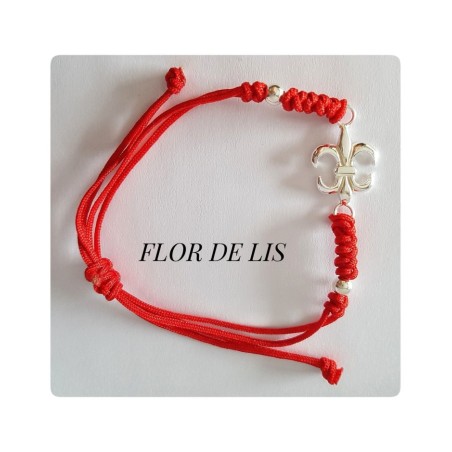 pulsera flor de lis plata colgante chakras