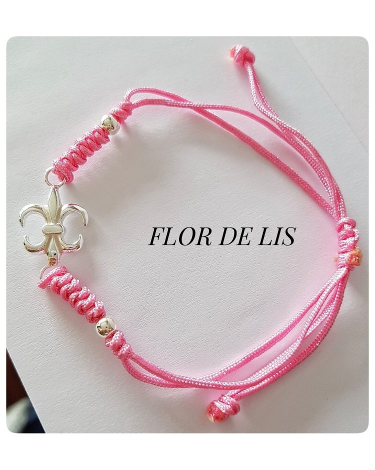 pulsera flor de lis plata colgante chakras