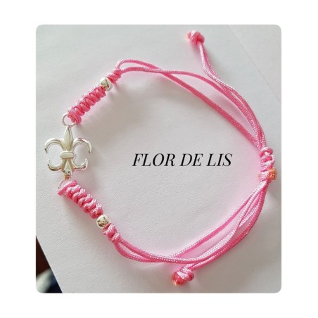 pulsera flor de lis plata colgante chakras