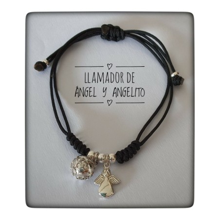 llamador de angel plata de ley angel de la guarda pulsera