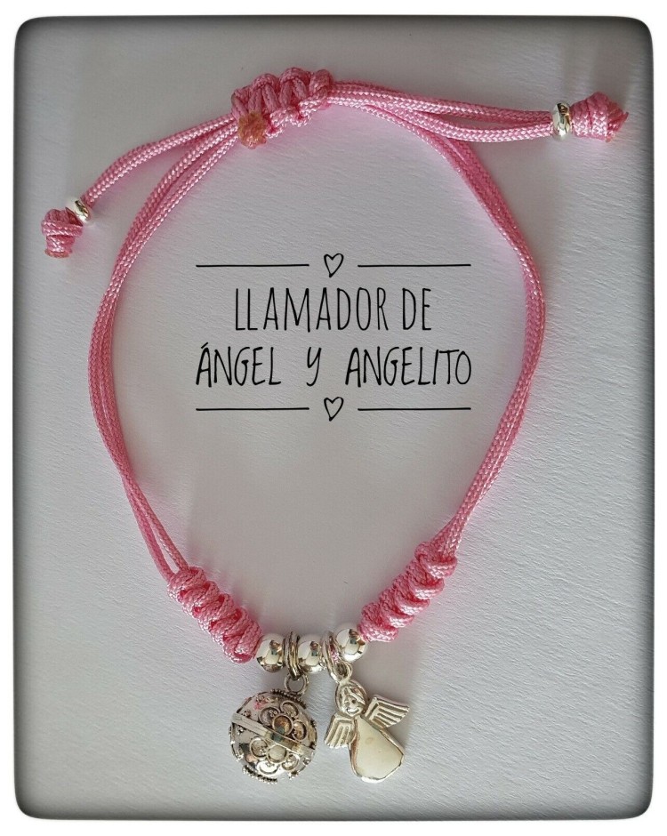 llamador de angel plata de ley angel de la guarda pulsera