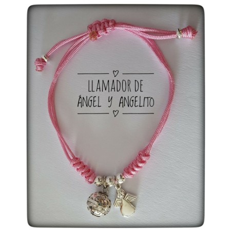 llamador de angel plata de ley angel de la guarda pulsera