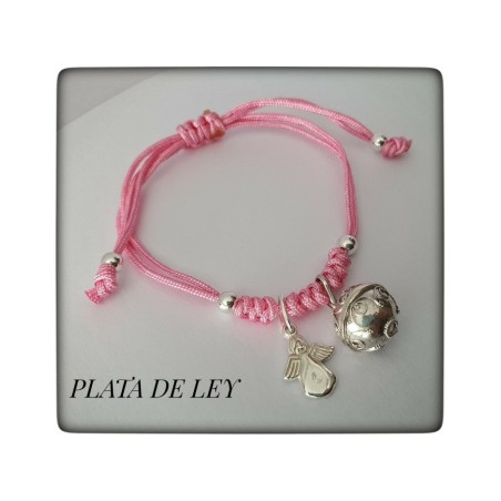 llamador de angel plata de ley angel de la guarda pulsera