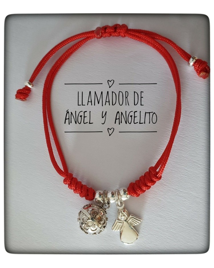 llamador de angel plata de ley angel de la guarda pulsera