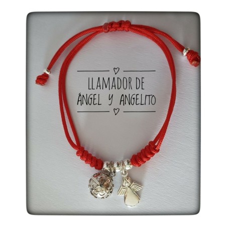 llamador de angel plata de ley angel de la guarda pulsera