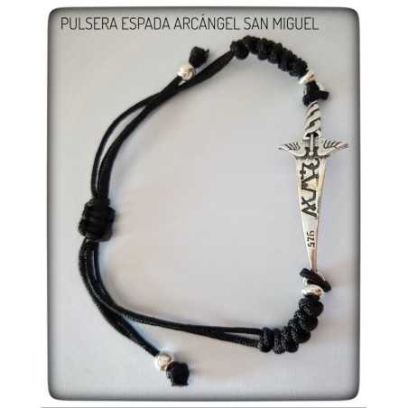 pulsera arcangel san miguel plata de ley