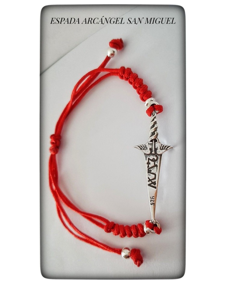 pulsera arcangel san miguel plata de ley