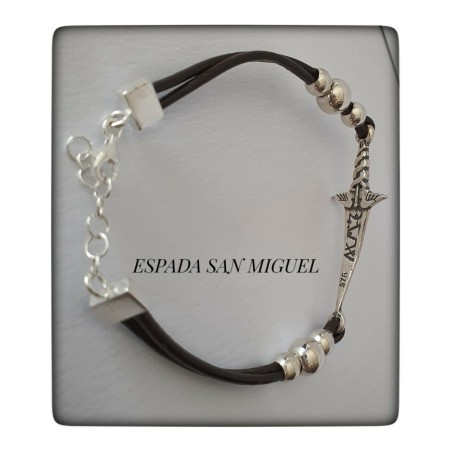 espada del arcangel san miguel pulsera plata de ley