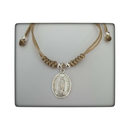 Virgen de guadalupe plata de ley colgante pulsera religion