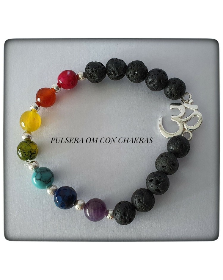 om chakras yoga meditacion reiki hindu india plata pulsera