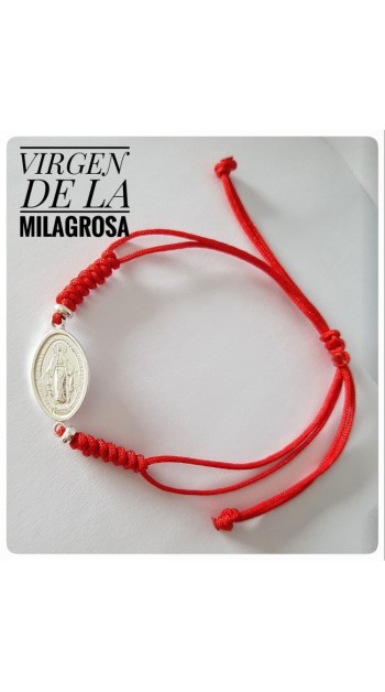 virgen de la milagrosa plata de ley pulsera colgante medalla