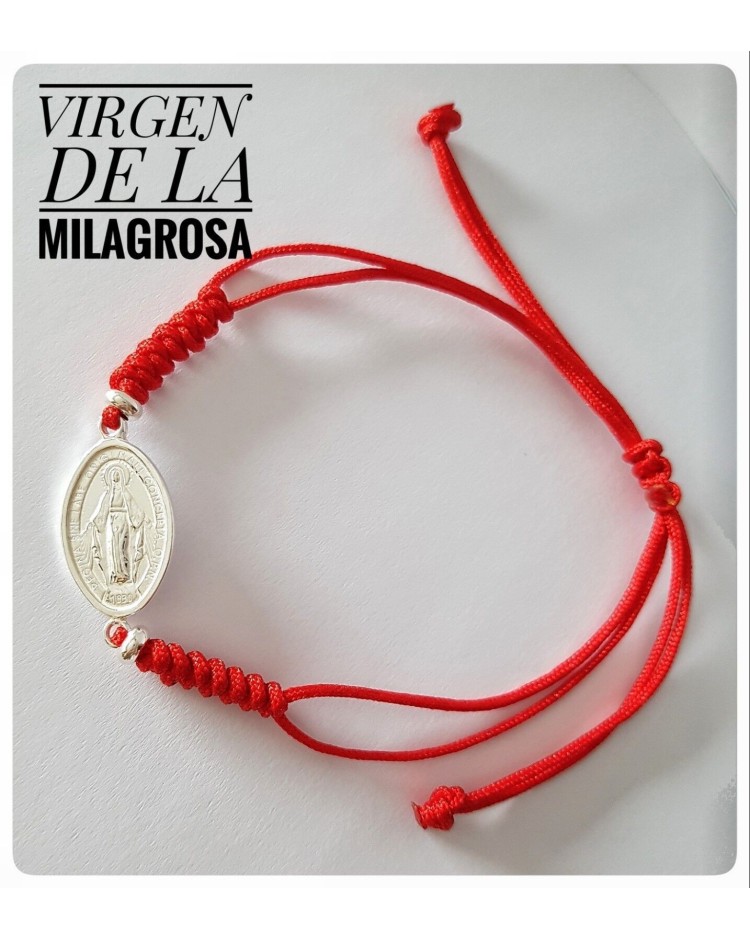 virgen de la milagrosa plata de ley pulsera colgante medalla