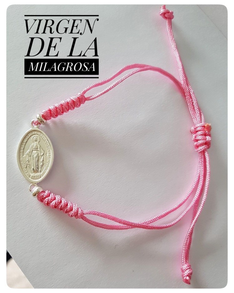 virgen de la milagrosa plata de ley pulsera colgante medalla