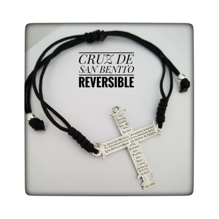 cruz san benito plata de ley pulsera colgante