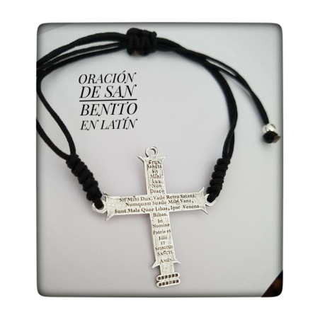 cruz san benito plata de ley pulsera colgante