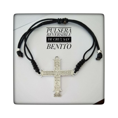 cruz san benito plata de ley pulsera colgante