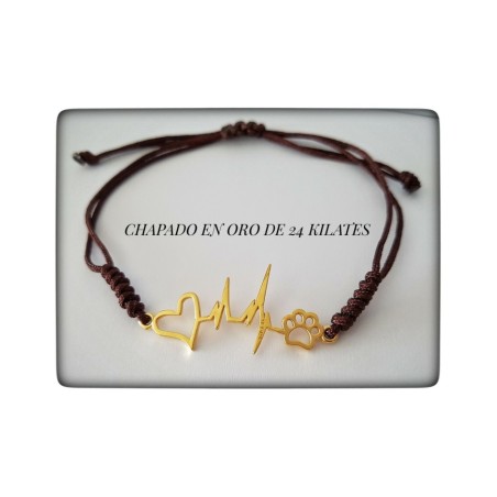 huella de perro amor corazon pulsera colgante oro mascota amor eterno