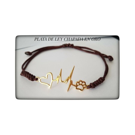 huella de perro amor corazon pulsera colgante oro mascota amor eterno